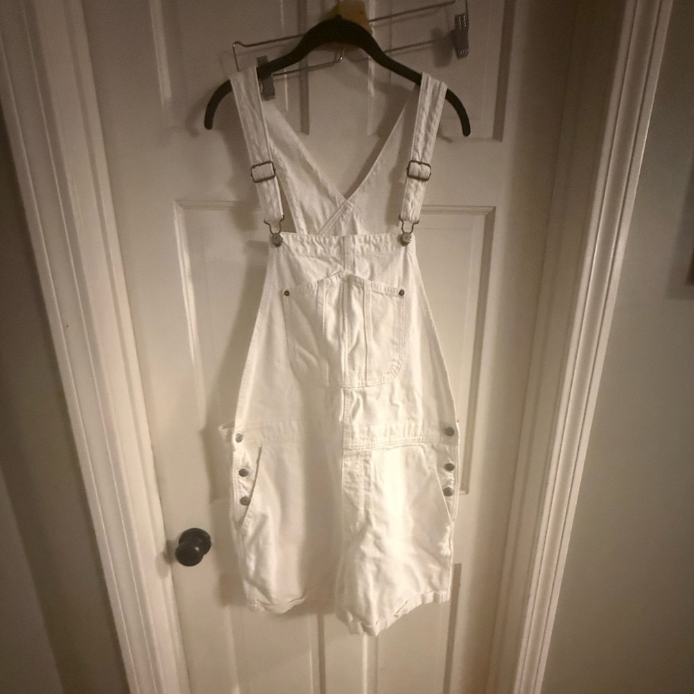 White Denim Overalls